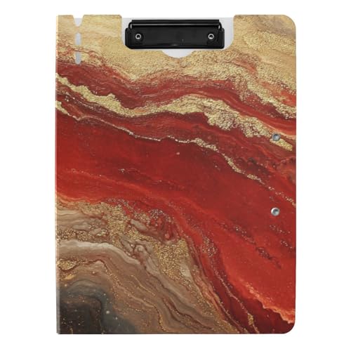 Klemmbrettmappe mit Aufbewahrung, rot und goldfarben, Marmorstruktur, A4, Klemmbrett, Folio-Ordner für Büro Klemmbrettmappe mit Aufbewahrung, rot und goldfarben, Marmorstruktur, A4, Klemmbrett, Folio-Ordner für Büro von Amooorous