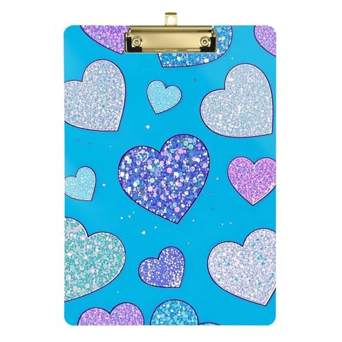 Künstliches Glitzer-Cartoon-Herz, blau, A4, personalisierbares Klemmbrett für Krankenschwestern, Standard-Loch, für das erste Jahr, Lehrer, Must Haves Tabla para escribir con Clip, Größe 22,9 x 30,5 Künstliches Glitzer-Cartoon-Herz, blau, A4, personalisierbares Klemmbrett für Krankenschwestern, Standard-Loch, für das erste Jahr, Lehrer, Must Haves Tabla para escribir con Clip, Größe 22,9 x 30,5 von Amooorous