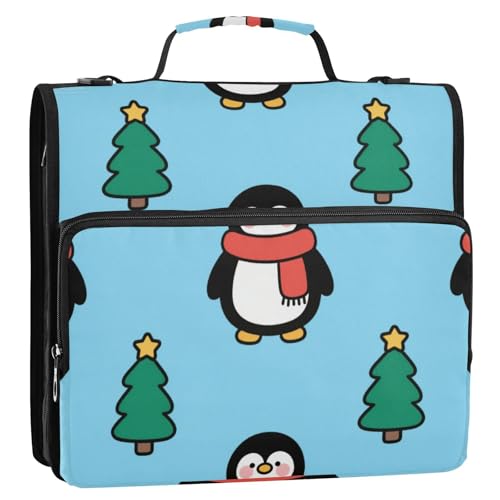 Merry Christmas Cute Pinguin 3 Rings School Zipper Binder with Shoulder Strap & Handle Includes Zip Pocket Document Binder Organizer for School Cartera con cremallera Merry Christmas Cute Pinguin 3 Rings School Zipper Binder with Shoulder Strap & Handle Includes Zip Pocket Document Binder Organizer for School Cartera con cremallera von Amooorous