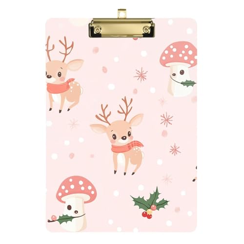 Mini-Klemmbrett-Set mit niedlichem braunem Weihnachtsmotiv und Hirschpilz, A4, transparentes Kunststoff-Klemmbrett, Hartplatte für Krankenschwestern, Hausbauer, Tabla para escribir con Clip, Größe 9 x Mini-Klemmbrett-Set mit niedlichem braunem Weihnachtsmotiv und Hirschpilz, A4, transparentes Kunststoff-Klemmbrett, Hartplatte für Krankenschwestern, Hausbauer, Tabla para escribir con Clip, Größe 9 x von Amooorous