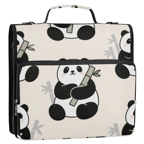Niedlicher Cartoon-Panda-Ordner mit 3 Ringen, stabiler Reißverschluss, mit Gurt, leicht zu transportieren, Dokumenten-Organizer für Schule, Encuadernador de Cremallera Niedlicher Cartoon-Panda-Ordner mit 3 Ringen, stabiler Reißverschluss, mit Gurt, leicht zu transportieren, Dokumenten-Organizer für Schule, Encuadernador de Cremallera von Amooorous