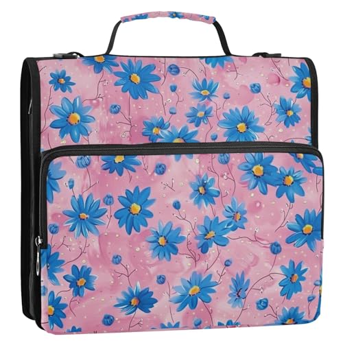Ölgemälde mit blauen Retro-Blumen, 3 Ringe, 3,8 cm, stabiler Reißverschluss, Ordner mit Schultergurt, Dokumenten-Organizer, Tasche für Mittelschule, Clip de Cremallera Ölgemälde mit blauen Retro-Blumen, 3 Ringe, 3,8 cm, stabiler Reißverschluss, Ordner mit Schultergurt, Dokumenten-Organizer, Tasche für Mittelschule, Clip de Cremallera von Amooorous