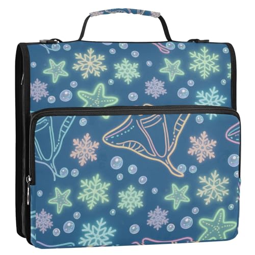 Ocean Animal Seestern Schneeflocke Blau 3,8 cm 3 Ringe Reißverschluss Ordner Organizer mit Schultergurt und Griff, mehrere Taschen, Dokumentenmappe, Organizer, geeignet für Mittelschule, Carpeta con Ocean Animal Seestern Schneeflocke Blau 3,8 cm 3 Ringe Reißverschluss Ordner Organizer mit Schultergurt und Griff, mehrere Taschen, Dokumentenmappe, Organizer, geeignet für Mittelschule, Carpeta con von Amooorous