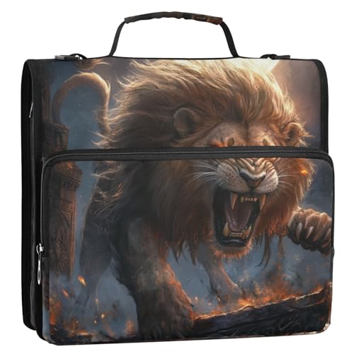 Orange Cool Flame Lion 3 Ringe Stabiler Reißverschluss Ordner mit Schultergurt Wasserdicht Dokumente Dateien Aufbewahrungstasche für Schule und Büro Clip de Cremallera Resistente Orange Cool Flame Lion 3 Ringe Stabiler Reißverschluss Ordner mit Schultergurt Wasserdicht Dokumente Dateien Aufbewahrungstasche für Schule und Büro Clip de Cremallera Resistente von Amooorous