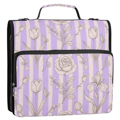 Ordner-Organizer mit 3 Ringen, Reißverschluss, mit Griff und abnehmbarem Schultergurt, mehrere Taschen, geeignet für Mittelschule, 3,8 cm, Weiß Ordner-Organizer mit 3 Ringen, Reißverschluss, mit Griff und abnehmbarem Schultergurt, mehrere Taschen, geeignet für Mittelschule, 3,8 cm, Weiß von Amooorous