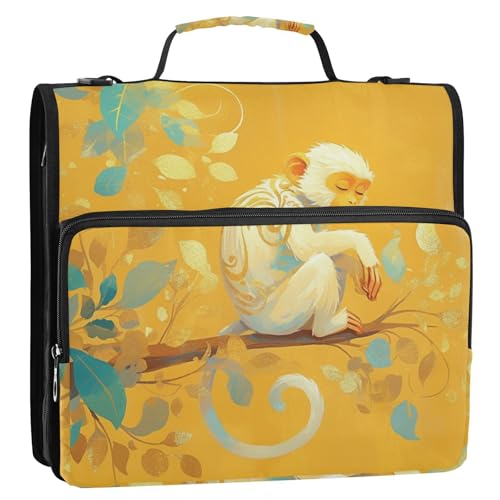 Ordner-Organizer mit 3 Ringen, silberfarbener goldener Affe, mit Riemen, mehrere Taschen, Dokumenten-Organizer, geeignet für Mittelschule, Organisadores de adhesivos escolares Ordner-Organizer mit 3 Ringen, silberfarbener goldener Affe, mit Riemen, mehrere Taschen, Dokumenten-Organizer, geeignet für Mittelschule, Organisadores de adhesivos escolares von Amooorous