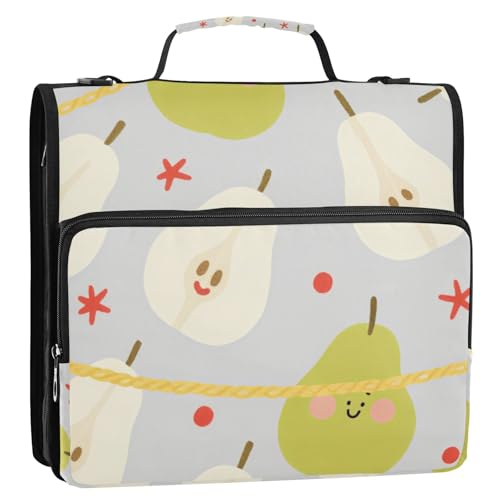 Ordnertasche mit 3 Ringen, Reißverschluss, Griff und abnehmbarem Schultergurt, mehrere Taschen, Schulordner, Organizer für Schule, Gestor de documentos, 3,8 cm von Amooorous