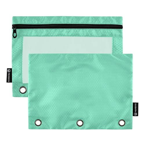 Ordnertaschen mit Reißverschluss und transparentem Fenster, mittelgroß, Aquamarin, einfarbig, grün, Ringordner mit Taschen, große Kapazität, 3 Ringe, Ordnertasche für Büro, Schule, Kosmetik, Kosmetik Ordnertaschen mit Reißverschluss und transparentem Fenster, mittelgroß, Aquamarin, einfarbig, grün, Ringordner mit Taschen, große Kapazität, 3 Ringe, Ordnertasche für Büro, Schule, Kosmetik, Kosmetik von Amooorous