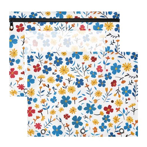 Ordnertaschen mit Sichtfenster für A4-Papier, Briefe, 2 Stück, Studenten, Kunstbedarf, Aufbewahrung, Rot, Blau und Gelb, Blumenmuster Ordnertaschen mit Sichtfenster für A4-Papier, Briefe, 2 Stück, Studenten, Kunstbedarf, Aufbewahrung, Rot, Blau und Gelb, Blumenmuster von Amooorous