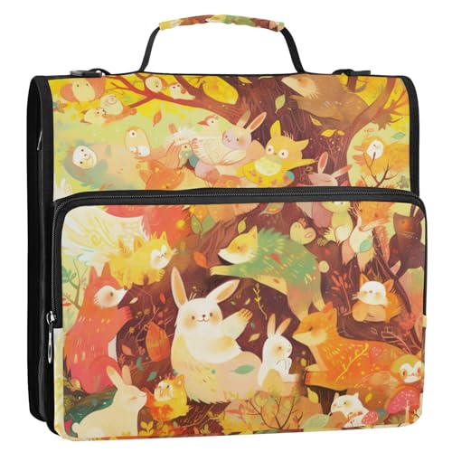 Organizer mit niedlichem Cartoon-Tiermotiv, bunt, mit Schultergurt und Griff, leicht zu transportieren, Portfolio-Organizer für Mittelschule, Encuadernador de Cartera Organizer mit niedlichem Cartoon-Tiermotiv, bunt, mit Schultergurt und Griff, leicht zu transportieren, Portfolio-Organizer für Mittelschule, Encuadernador de Cartera von Amooorous