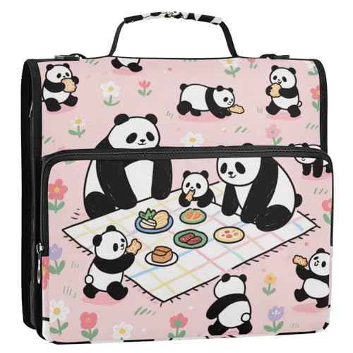 Panda Familien-Picknick-Ordner mit 3 Ringen, 3,8 cm, Reißverschluss, mit Griff und abnehmbarem Schultergurt, einfach zu tragen, Schulbedarf, Organizer für Büro, Schule, Encuadernador de Cartera Panda Familien-Picknick-Ordner mit 3 Ringen, 3,8 cm, Reißverschluss, mit Griff und abnehmbarem Schultergurt, einfach zu tragen, Schulbedarf, Organizer für Büro, Schule, Encuadernador de Cartera von Amooorous
