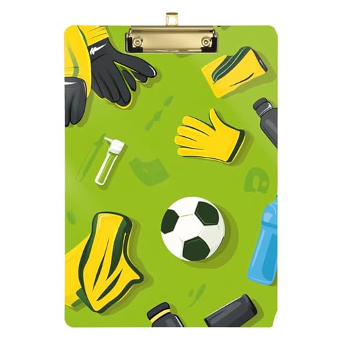 Quadratisches Klemmbrett mit Ordnern, Fußballtrikot, A4, Hartpappe für 5. Klasse, Essentials für Lehrer, Tablas para escribir Größe 22,9 x 30,5 cm von Amooorous