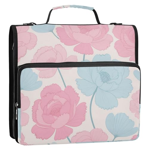 Ringbuch-Organizer mit 3 Ringen, Pfingstrosen, 3,8 cm, mit Riemen, mehrere Taschen, Portfolio-Organizer für Büro, Schule, Bolsa de Cremallera Ringbuch-Organizer mit 3 Ringen, Pfingstrosen, 3,8 cm, mit Riemen, mehrere Taschen, Portfolio-Organizer für Büro, Schule, Bolsa de Cremallera von Amooorous
