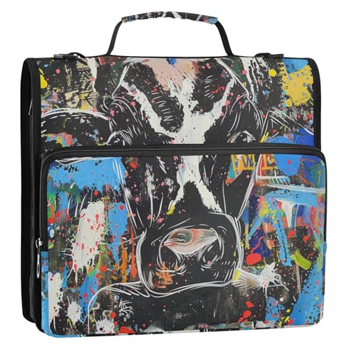 Ringbuch mit 3 Ringen, Reißverschluss, mit Griff, mehrere Taschen, Portfolio-Ordner für Büro, Schule, Organizer, Schwarz Ringbuch mit 3 Ringen, Reißverschluss, mit Griff, mehrere Taschen, Portfolio-Ordner für Büro, Schule, Organizer, Schwarz von Amooorous