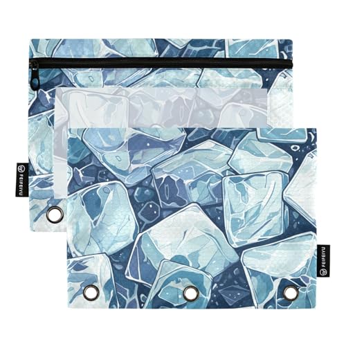 Ringbuch mit 3 Ringen mit transparentem Fenster, blaues Eiswürfel-Federmäppchen mit Reißverschluss, großes Fassungsvermögen, Ordner, 3 Ringe, für Klassenzimmer, Schule, Bürobedarf, mehrfarbig, 2 Stück Ringbuch mit 3 Ringen mit transparentem Fenster, blaues Eiswürfel-Federmäppchen mit Reißverschluss, großes Fassungsvermögen, Ordner, 3 Ringe, für Klassenzimmer, Schule, Bürobedarf, mehrfarbig, 2 Stück von Amooorous