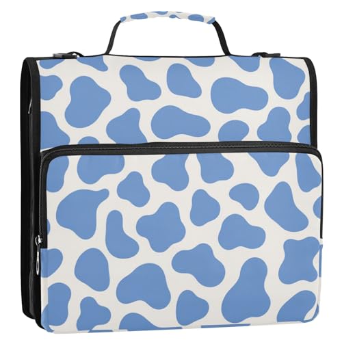 Ringbuch mit Kuh-Aufdruck, Blau, 3 Ringe, mit extra Taschen, mit Griff, Laege Kapazität, tragbar, Homravel sichere Aufbewahrungstasche für Büro, Schule, Bolsa de almacenamiento de archivos Ringbuch mit Kuh-Aufdruck, Blau, 3 Ringe, mit extra Taschen, mit Griff, Laege Kapazität, tragbar, Homravel sichere Aufbewahrungstasche für Büro, Schule, Bolsa de almacenamiento de archivos von Amooorous