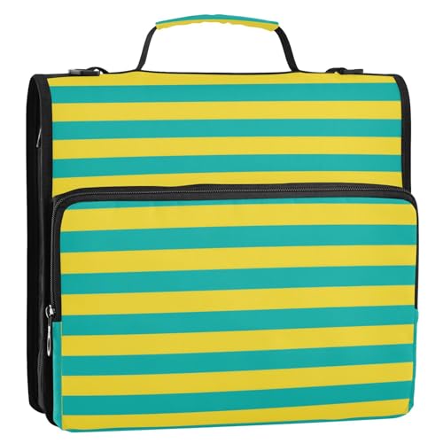 Ringbuch mit Reißverschluss und Schultergurt und Griff, inklusive Reißverschlusstasche, tragbares Portfolio für Mittelschule, Bolsa de Cremallera, Gelb / Blau Ringbuch mit Reißverschluss und Schultergurt und Griff, inklusive Reißverschlusstasche, tragbares Portfolio für Mittelschule, Bolsa de Cremallera, Gelb / Blau von Amooorous