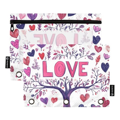 Ringbuch mit transparentem Fenster, Valentinstag, Baum, Liebe, Herzen, Federmäppchen mit Reißverschluss, in verschiedenen Farben, 3-fach gelocht, Ordner, Schule, Klasse, Büro, Organizer, mehrfarbig, 2 Ringbuch mit transparentem Fenster, Valentinstag, Baum, Liebe, Herzen, Federmäppchen mit Reißverschluss, in verschiedenen Farben, 3-fach gelocht, Ordner, Schule, Klasse, Büro, Organizer, mehrfarbig, 2 von Amooorous