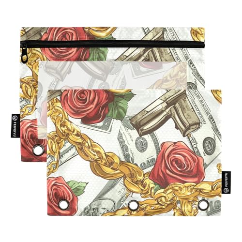 Ringbuch mit transparentem Fenster, romantische rote Rosen für Valentinstag, großes Federmäppchen mit Reißverschluss, verstärkte Ösen, Taschenordner für 3 Personen, für Klassenzimmer, Schule Ringbuch mit transparentem Fenster, romantische rote Rosen für Valentinstag, großes Federmäppchen mit Reißverschluss, verstärkte Ösen, Taschenordner für 3 Personen, für Klassenzimmer, Schule von Amooorous