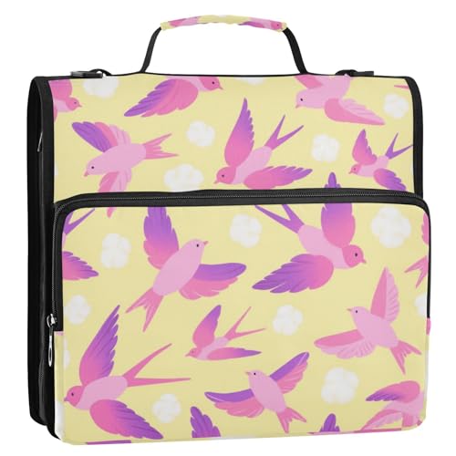 Rosa Lila Farbverlauf Vogel Sand Gelb 3,8 cm 3 Ringe Ordner mit extra Taschen mit Griff inklusive Reißverschlusstasche Tragbares Portfolio für Schule Clip de cremallera resistente Rosa Lila Farbverlauf Vogel Sand Gelb 3,8 cm 3 Ringe Ordner mit extra Taschen mit Griff inklusive Reißverschlusstasche Tragbares Portfolio für Schule Clip de cremallera resistente von Amooorous