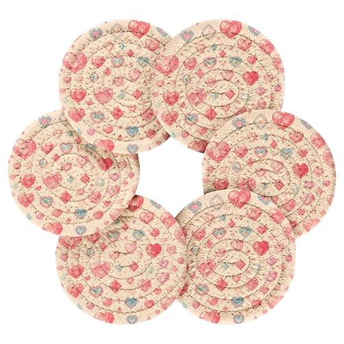 Rosafarbene romantische Schmucksteine, dekorative saugfähige Getränkeuntersetzer, Tischuntersetzer für Getränke, Posavasos Para Mesa, Heimdekoration und Halter, 6 Stück Rosafarbene romantische Schmucksteine, dekorative saugfähige Getränkeuntersetzer, Tischuntersetzer für Getränke, Posavasos Para Mesa, Heimdekoration und Halter, 6 Stück von Amooorous