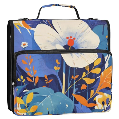 Schulmappe mit Reißverschluss und Schulterriemen und Griff, mehrere Fächer, für Dokumente, Dateien, 3,8 cm, 3,8 cm, Organizer de la von Amooorous