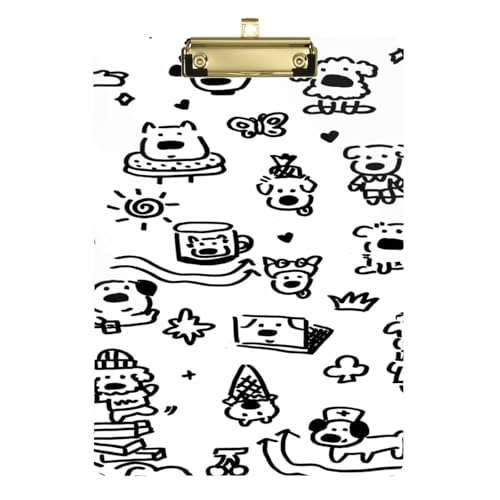 Schwarz-Weiß-Skizzen-Büro-Klemmbretter, Standard-Loch, für Polizei, Büro, Krankenschwester, Fußball, Trainer, Größe 22,9 x 30,5 cm von Amooorous