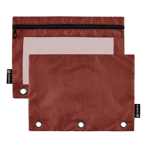 Stift mit transparentem Fenster, rotbraune Leinenstruktur, Ringordner mit Taschen mit Reißverschluss, verstärkte Ösen, Ordner, 3 Ringe, Schule, Klasse, Büro, Organizer, mehrfarbig, 2 Stück Stift mit transparentem Fenster, rotbraune Leinenstruktur, Ringordner mit Taschen mit Reißverschluss, verstärkte Ösen, Ordner, 3 Ringe, Schule, Klasse, Büro, Organizer, mehrfarbig, 2 Stück von Amooorous