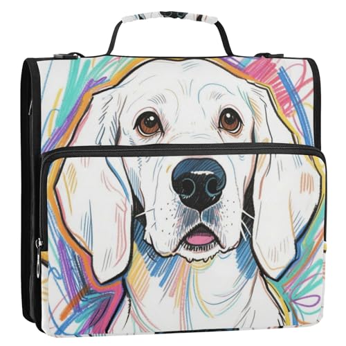 Süßer Cartoon-Hundeordner mit 3 Ringen, 3,8 cm, mit Reißverschluss, inklusive Reißverschlusstasche, Schulordner, Organizer für Schule/Büro, Encuadernador de cremallera Süßer Cartoon-Hundeordner mit 3 Ringen, 3,8 cm, mit Reißverschluss, inklusive Reißverschlusstasche, Schulordner, Organizer für Schule/Büro, Encuadernador de cremallera von Amooorous