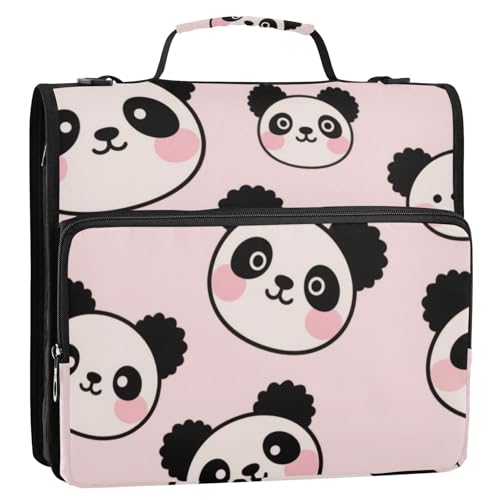 Süßer Cartoon-Panda, 3,8 cm, 3 Ringe, stabiler Reißverschluss, mit Schultergurt, einfach zu tragen, Schulordner, Organizer für Mittelschule, Carpeta del organizador Süßer Cartoon-Panda, 3,8 cm, 3 Ringe, stabiler Reißverschluss, mit Schultergurt, einfach zu tragen, Schulordner, Organizer für Mittelschule, Carpeta del organizador von Amooorous