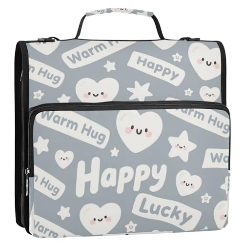 Süßer herzförmiger Stern Happy Grey White 3 Ringe 3,8 cm Organizer Ordner mit Griff Laege Kapazität Schulbedarf Organizer für Mittelschule Organizadores de adhesivos escolares Süßer herzförmiger Stern Happy Grey White 3 Ringe 3,8 cm Organizer Ordner mit Griff Laege Kapazität Schulbedarf Organizer für Mittelschule Organizadores de adhesivos escolares von Amooorous