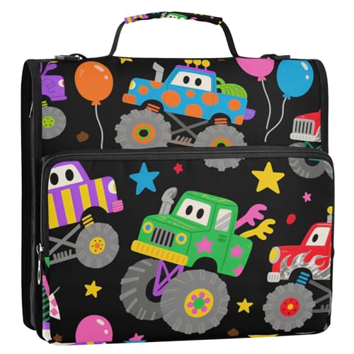Süßes buntes LKW-Mappe mit 3 Ringen, Reißverschluss, mit Griff, mehrere Taschen, Reißverschluss-Portfolio für Mittelschule, Organisatoren, Klebstoffe, Eskolares Süßes buntes LKW-Mappe mit 3 Ringen, Reißverschluss, mit Griff, mehrere Taschen, Reißverschluss-Portfolio für Mittelschule, Organisatoren, Klebstoffe, Eskolares von Amooorous
