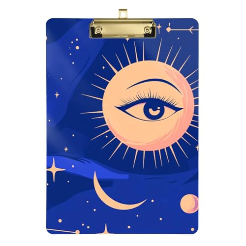 Tarot-Trichter, A4-Ordner mit Klemmbrett, Klemmbrett, Folio mit Schreibblock, Acryl, niedlich für Klassenzimmer, Zubehör für Lehrer, High School, Tabla para escribir Größe 22,9 x 30,5 cm, Blau / Gold Tarot-Trichter, A4-Ordner mit Klemmbrett, Klemmbrett, Folio mit Schreibblock, Acryl, niedlich für Klassenzimmer, Zubehör für Lehrer, High School, Tabla para escribir Größe 22,9 x 30,5 cm, Blau / Gold von Amooorous