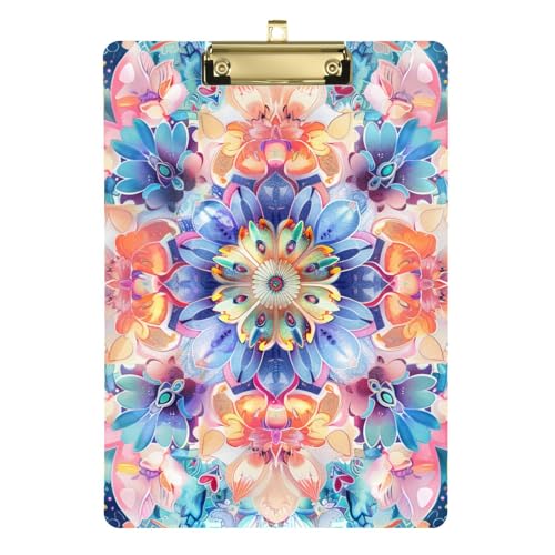 Trendiges Boho-Klemmbrett mit bunten Blumen, A4, klassisches Klemmbrett, wetterfest, Acryl, niedlich, für das erste Jahr, Lehrer, Must-Haves, Tabla para escribir Größe 22,9 x 30,5 cm Trendiges Boho-Klemmbrett mit bunten Blumen, A4, klassisches Klemmbrett, wetterfest, Acryl, niedlich, für das erste Jahr, Lehrer, Must-Haves, Tabla para escribir Größe 22,9 x 30,5 cm von Amooorous