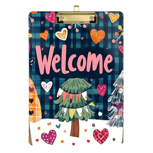 Valentines Tree Love Hearts A4 Auto Klemmbrett Restaurant Klemmbrett Hartbrett für legale Frauen Basketball Trainer Tabla para escribir con Clip Größe 9 x 12 von Amooorous