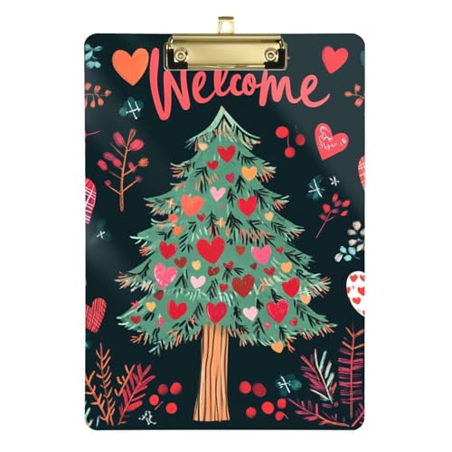 Valentines Tree Love Hearts A4 Custom Klemmbretter Klemmbrett Frauen Kunststoff für Hausaufgaben Pädiatrische Tabla para escribir con Clip Größe 9 x 12 von Amooorous