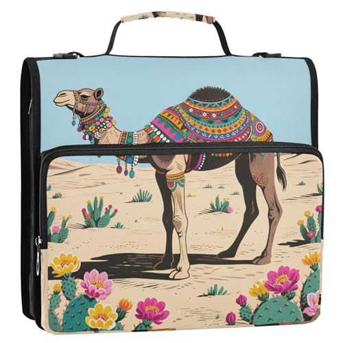 Vintage Boho Kamel Kaktus Blumen 3,8 cm 3 Ringe Organizer Ordner mit Schultergurt Multi-Pocket Dokument Organizer Tasche für Mittelschule Carpeta con cremallera Vintage Boho Kamel Kaktus Blumen 3,8 cm 3 Ringe Organizer Ordner mit Schultergurt Multi-Pocket Dokument Organizer Tasche für Mittelschule Carpeta con cremallera von Amooorous