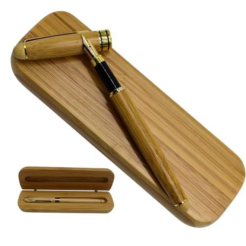 Amore Legno Sforza Stilvoller Füllfederhalter, Geschenkideen für Damen und Herren, Abschlussfeier, Geburtstag mit inspirierenden Sprüchen, Box aus Bambusholz (Natur) von Amore Legno Sforza