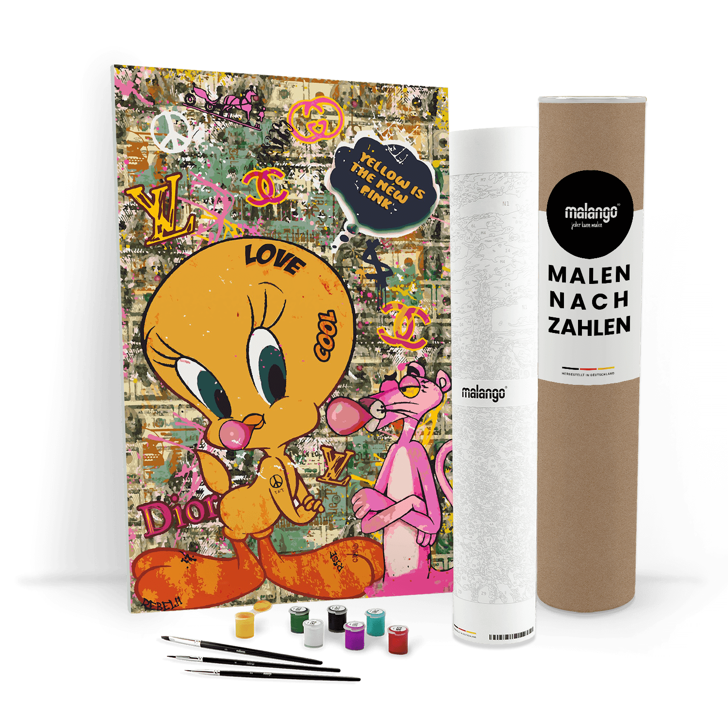 Malen nach Zahlen - PINK PANTHER - YELLOW IS THE NEW PINK - LIMITED EDITION Malen nach Zahlen - PINK PANTHER - YELLOW IS THE NEW PINK - LIMITED EDITION von Amos