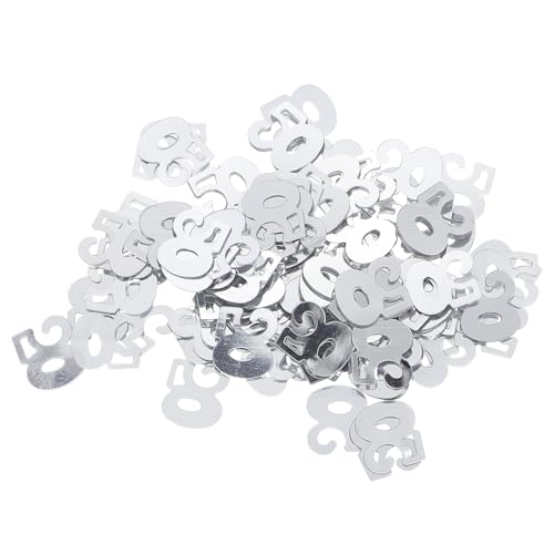 1200 Stück Pailletten-Konfetti, Zahl 50, Partyzubehör, Tischkonfetti, Dekoration für Geburtstag, Jahrestag (Silber) Geburtstag Party Supplies von Amosfun