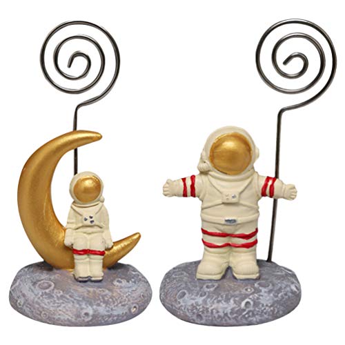2-teiliger Astronauten-foto-memohalter Schreibtisch-verzierungen Für Das Home-office von Amosfun