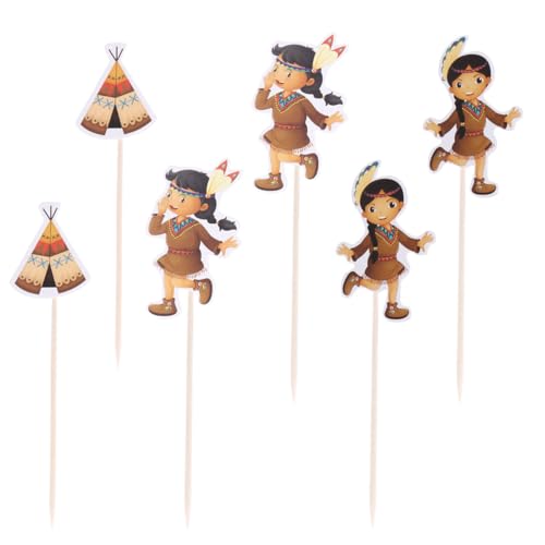 24 Stück Thanksgiving Kuchen-Topper Indianer Mädchen Cupcake Obst Einsatz Zelt Cupcake Picks Party Supplies für Festival Versammlung Unisex 24 Stück Thanksgiving Kuchen-Topper Indianer Mädchen Cupcake Obst Einsatz Zelt Cupcake Picks Party Supplies für Festival Versammlung Unisex von Amosfun