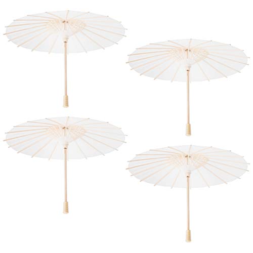 Weißer, leerer Papierschirm zum Selbermalen, dekorativer Regenschirm für Hochzeit, Brautparty, Party, Dekoration, Tanz-Requisiten, Foto-Requisite, 4 Stück von Amosfun