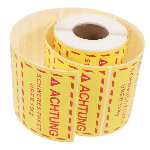 Amosfun 1 Etikettenaufkleber Für Übergewicht Warnaufkleber Warnetiketten Vorsichtsklebeband Etikettenaufkleber Papier Vorsicht Schwerer Aufkleber Paketetikettenhüllen von Amosfun