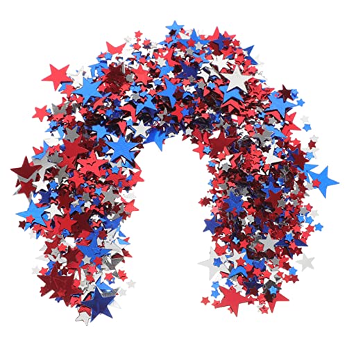Amosfun 1 Konfetti zum Unabhängigkeitstag patriotische Tischstreuung Tischdekoration Americana- komfetti jahrestag usa flag Ornament Stern-Pailletten-Konfetti Konfetti- Plastik von Amosfun