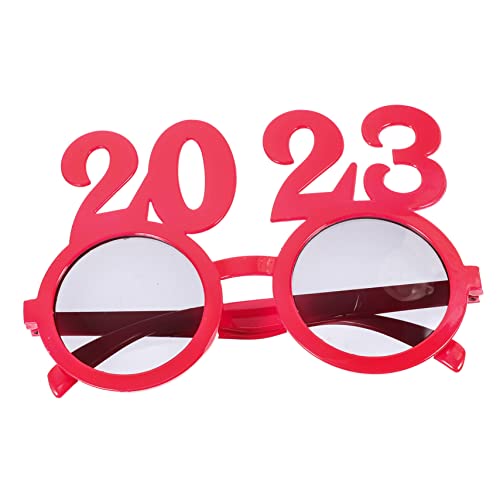 Amosfun 1 Paar 2023 digitale Brille Party-Fotobrille Partyzubehör für das neue Jahr lovely kuschelig Sonnenbrillen Herrenmode Kinderkoffer neujahr versorgung kreative brillen Glas Tasse von Amosfun