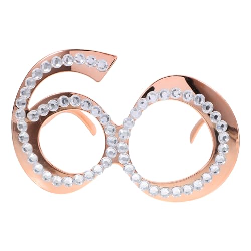 Amosfun 1 Paar Brille mit Strass Lustige Fotorequisite für Geburtstagsfeiern Brille für Party Dekoration Leichtes Kunststoffdesign Gläser für Unvergessliche Erinnerungen von Amosfun