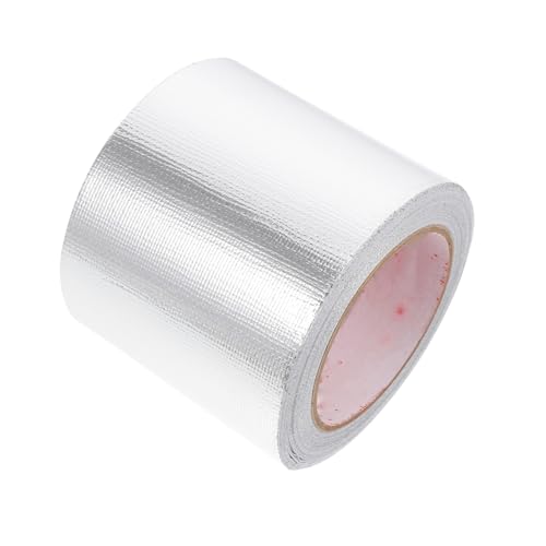 Amosfun 1 Rolle Hitzebeständiges Aluminiumfolie Klebeband Reparaturband für Rohrisolierung und Dichtungen Wetterfest und Tragbar für Küche und Bad von Amosfun
