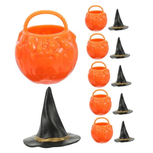 Amosfun 1 Satz Hexeneimerglas Halloween Partydekoration Tischdekoration hexenparty klein Mini-Jack-o-Laterne Mini-Kesselkessel Miniatur-Geist Mini-Kesseltopf Miniatur-Handwerk von Amosfun