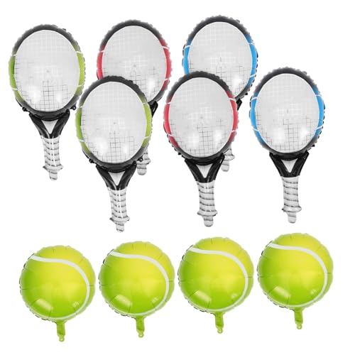 Amosfun 1 Satz Tennis Balloons Set Teiliges Tennisthema Partydekorationsset mit Tennisschläger und Tennisballballons für Sportveranstaltungen Geburtstagsfeiern und Sportliche Themenfeiern von Amosfun